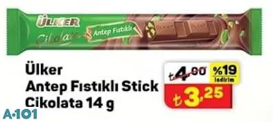 ÜLKER ANTEP FISTIKLI STİCK ÇİKOLATA ÜLKER ANTEP FISTIKLI STİCK ÇİKOLATA